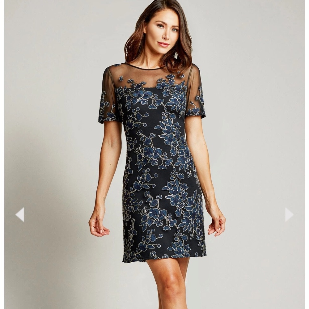 NWT Tadashi Shoji Floral Embroidered Dress